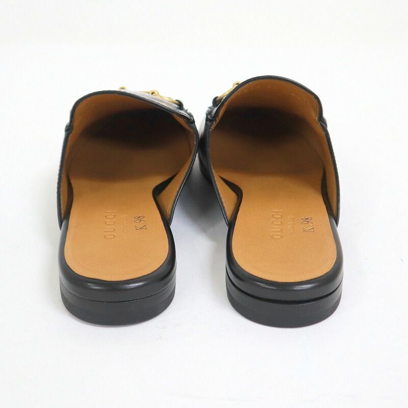 Gucci Prince Town Leather Slippers Taiga Black 35