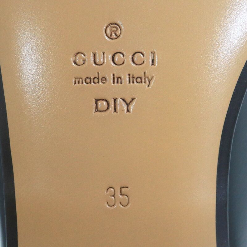 Gucci Prince Town Leather Slippers Taiga Black 35