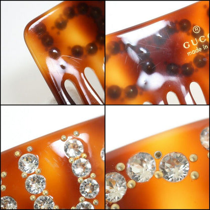 Gucci Hair Comb Brown Rhinestone Plastic