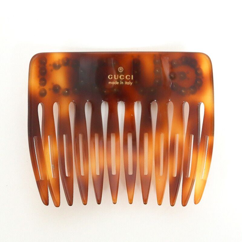 Gucci Hair Comb Brown Rhinestone Plastic