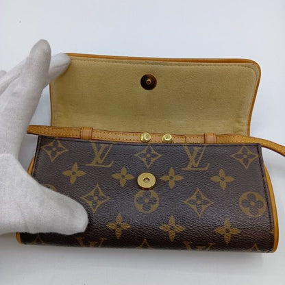 Louis Vuitton Monogram Pochette Twin PM Shoulder Bag Brown