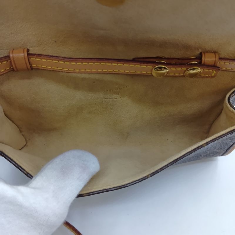 Louis Vuitton Monogram Pochette Twin PM Shoulder Bag Brown