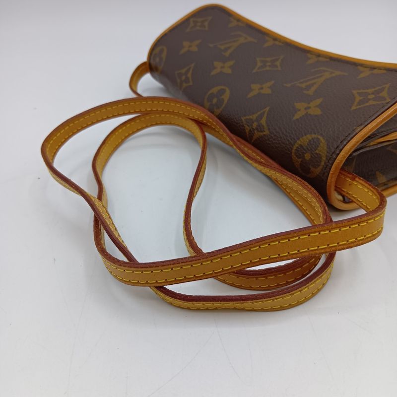 Louis Vuitton Monogram Pochette Twin PM Shoulder Bag Brown