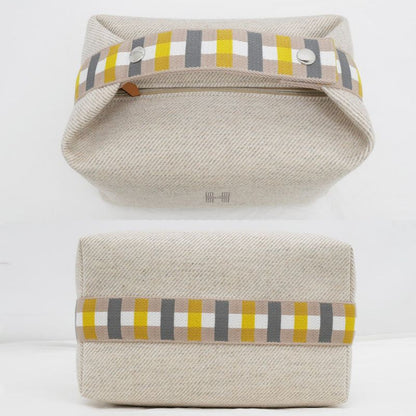 Hermes Brid-a-brac GM Eau Carre Handbag Pouch Segle Beige