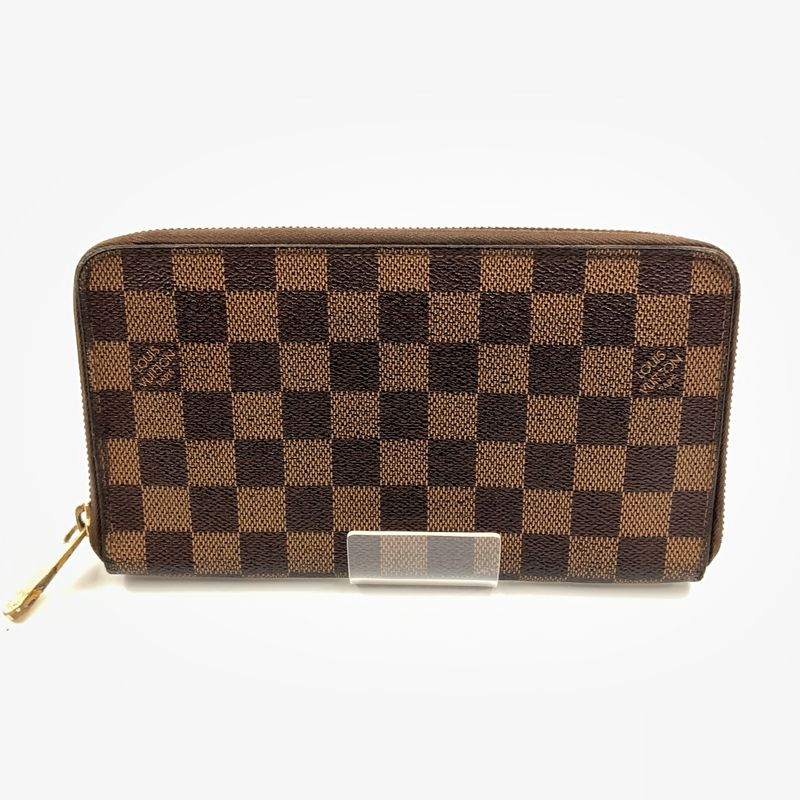 Louis Vuitton Damier Zippy Organizer Zip Around Wallet Brown