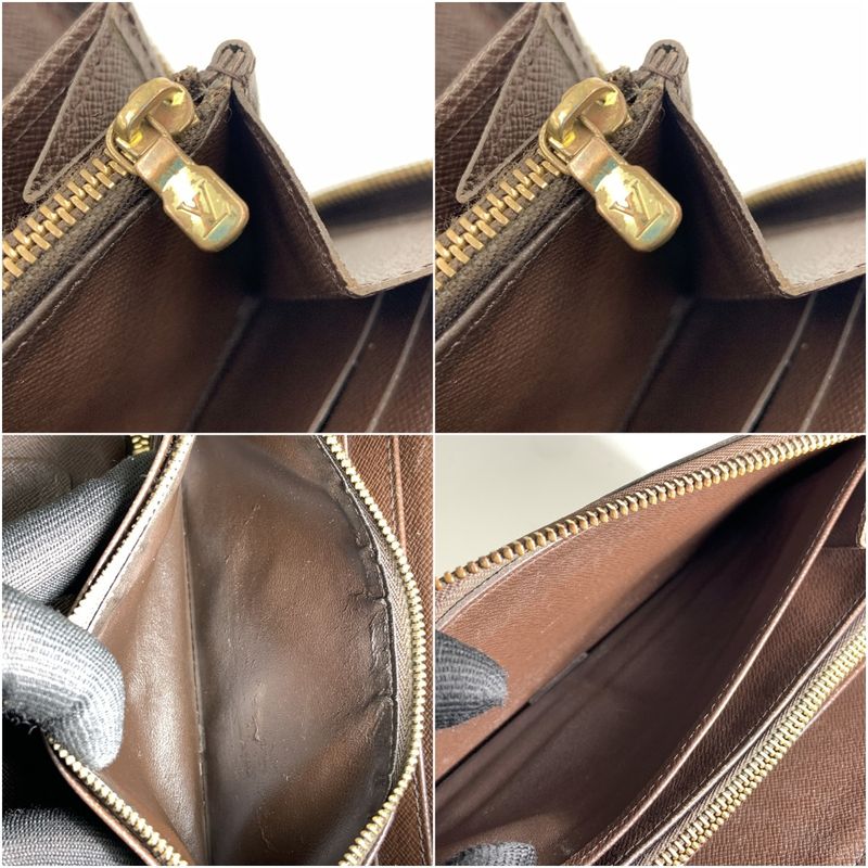 Louis Vuitton Damier Zippy Organizer Zip Around Wallet Brown