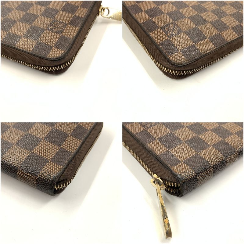 Louis Vuitton Damier Zippy Organizer Zip Around Wallet Brown