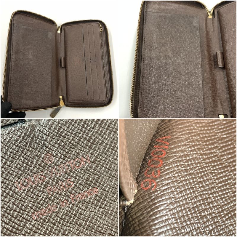 Louis Vuitton Damier Zippy Organizer Zip Around Wallet Brown
