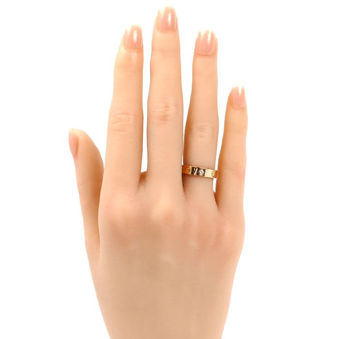 Cartier 18K Pink Gold Mini Love Diamond Ring 47