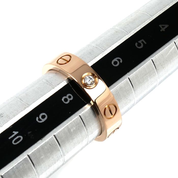 Cartier 18K Pink Gold Mini Love Diamond Ring 47