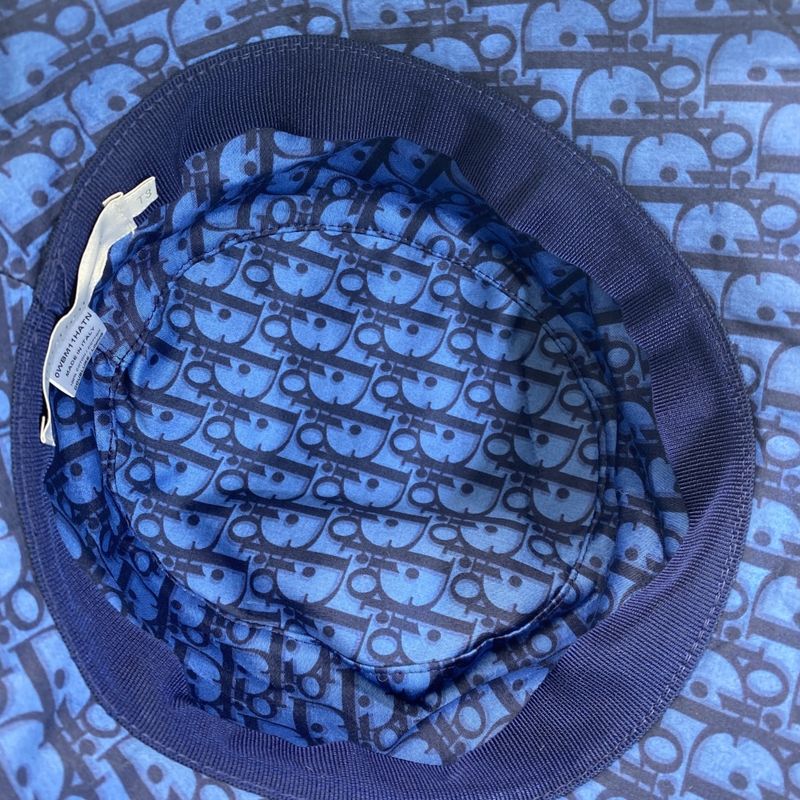 Dior Teddy-d Oblique Trotter Bucket Hat Navy Kids Blue