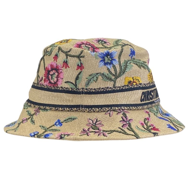 Dior D-bobby Bucket Hat Bob Hat Flower Beige Multicolor
