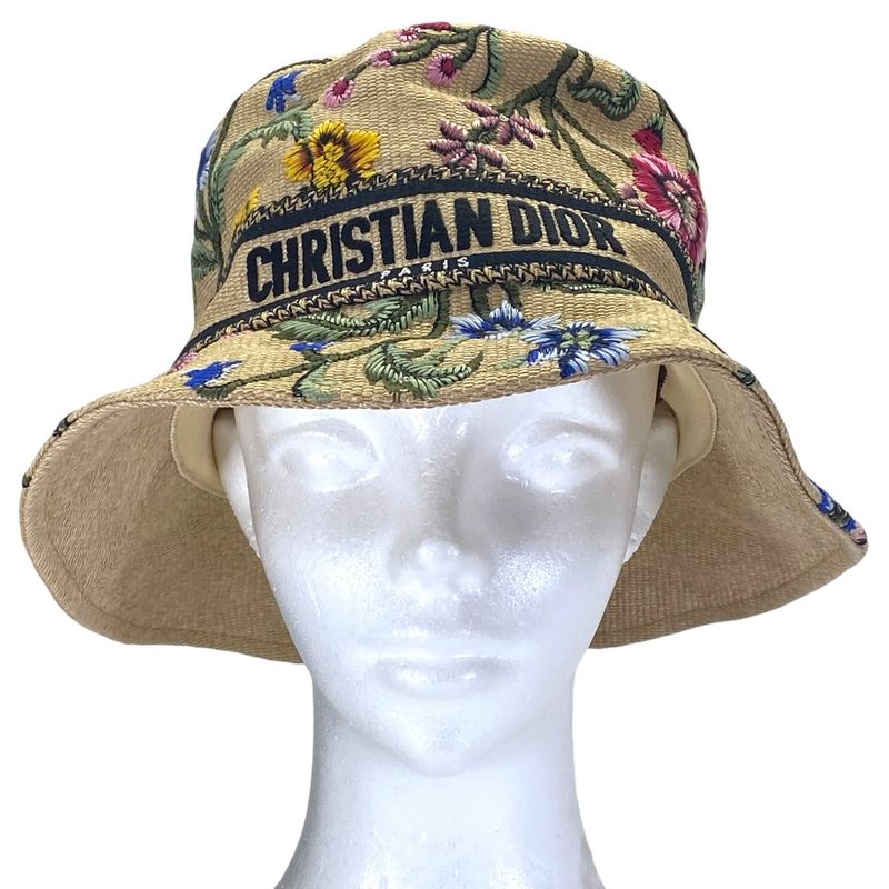 Dior D-bobby Bucket Hat Bob Hat Flower Beige Multicolor