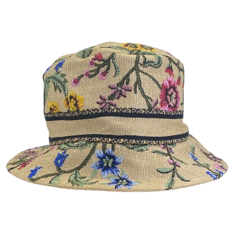 Dior D-bobby Bucket Hat Bob Hat Flower Beige Multicolor