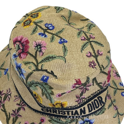 Dior D-bobby Bucket Hat Bob Hat Flower Beige Multicolor