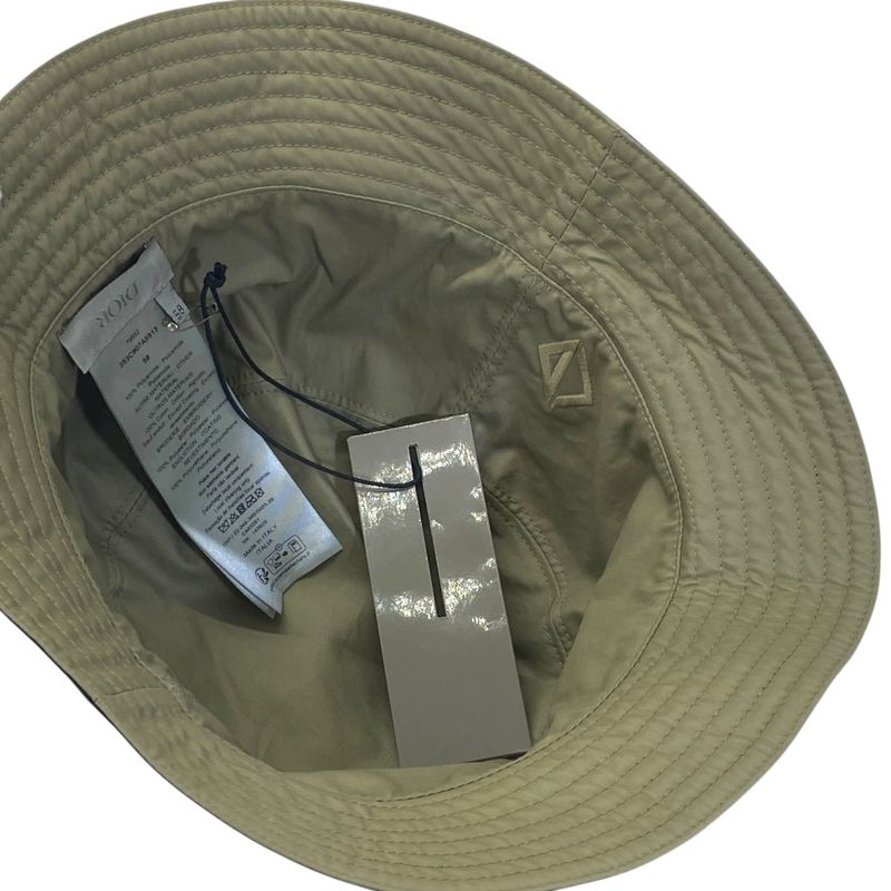 Dior Bucket Hat Reversible CD Logo Black Beige Homme Khaki