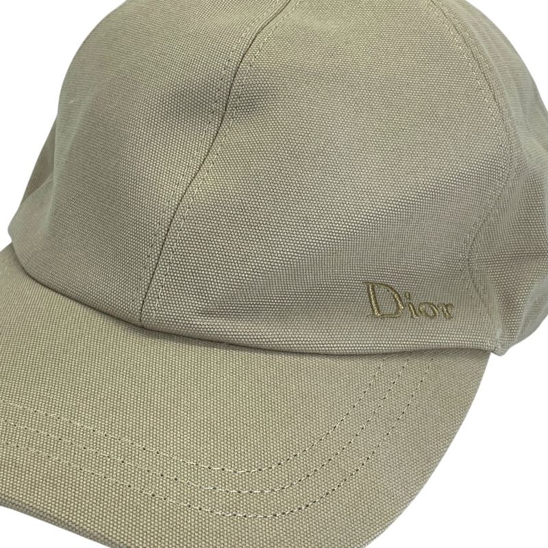 Dior Logo Baseball Cap Hat Cap Cotton Beige