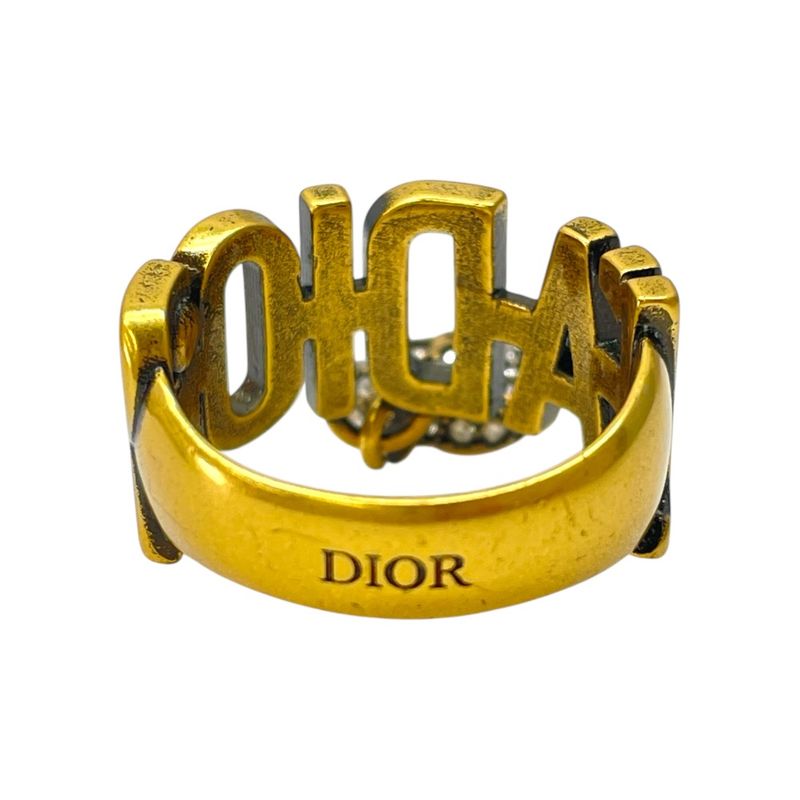 Dior J'adior Ring Heart Crystal Logo Gold Plated