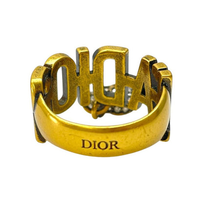 Dior J'adior Ring Heart Crystal Logo Gold Plated