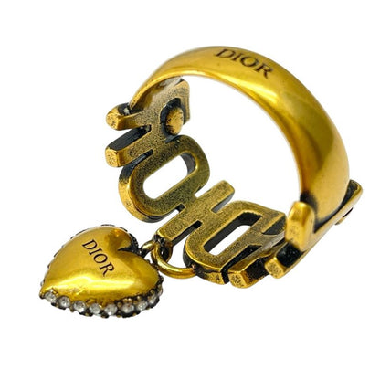 Dior J'adior Ring Heart Crystal Logo Gold Plated
