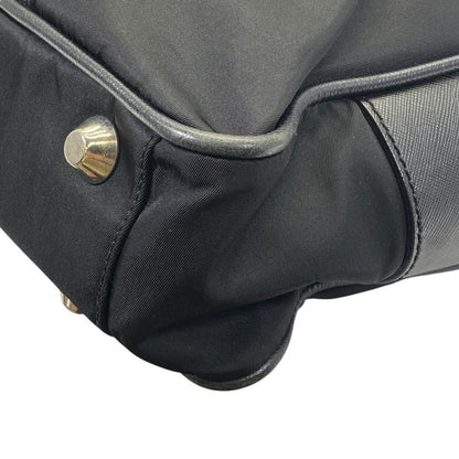 Prada Briefcase Business Nylon Saffiano Leather Triangle Logo Nero Black
