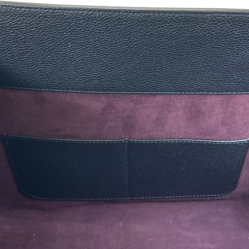 Bvlgari Alba Tote Shoulder Bag 2-Way Logo Leather Beige Black