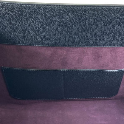 Bvlgari Alba Tote Shoulder Bag 2-Way Logo Leather Beige Black