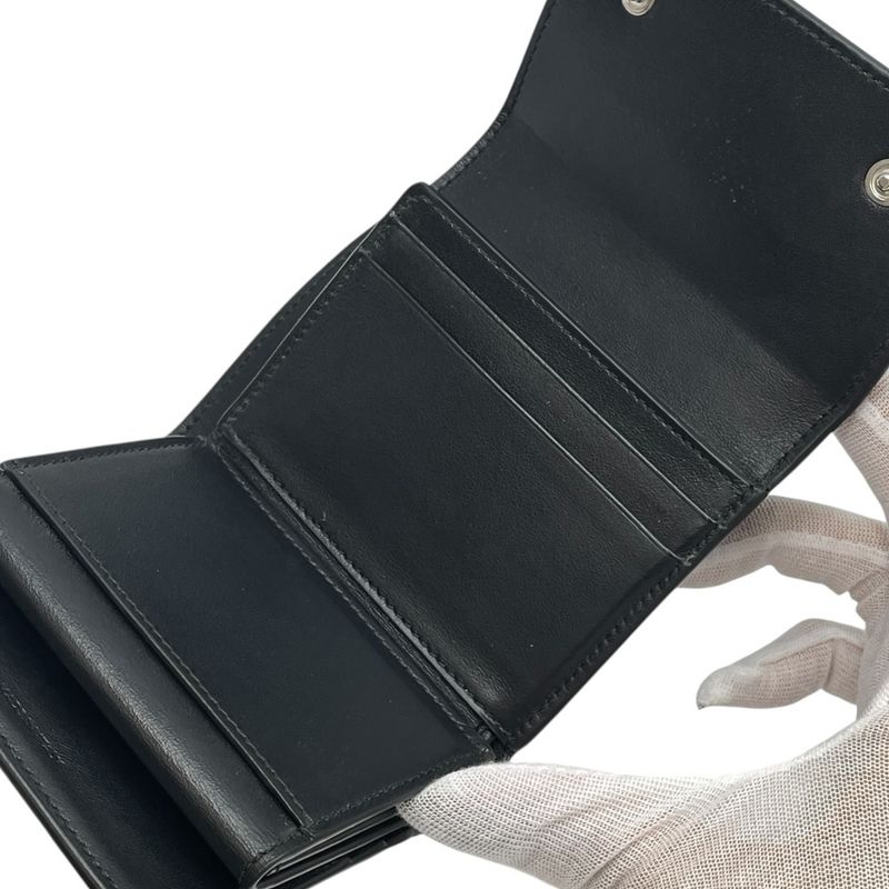 Celine Mini Trifold Wallet Compact Logo Leather