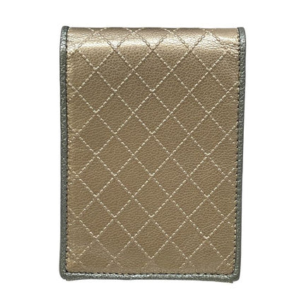 Chanel Bicolor CC Logo Cigarette Case Tobacco Multi Quilted Leather Hat Champagne