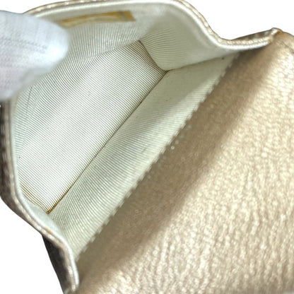 Chanel Bicolor CC Logo Cigarette Case Tobacco Multi Quilted Leather Hat Champagne