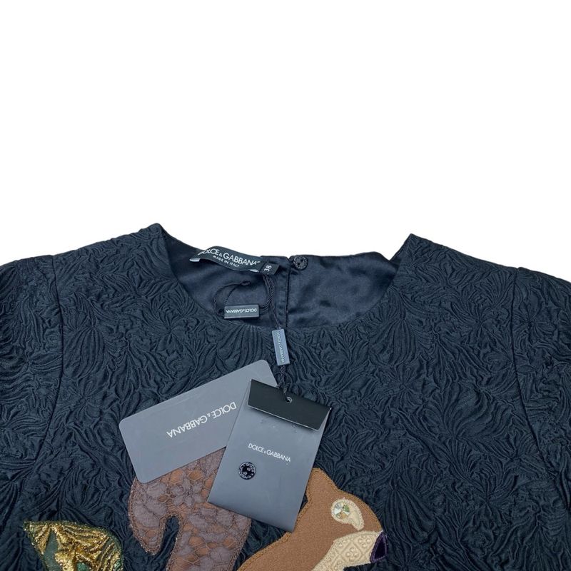 Dolce & Gabbana DG Short Sleeve T-Shirt Top Jacquard