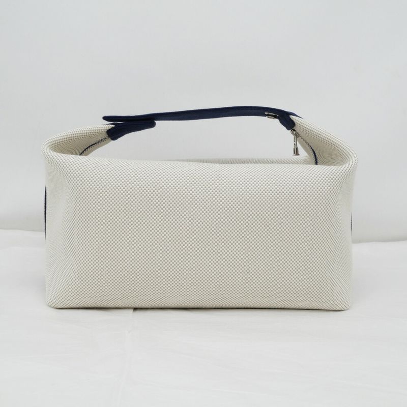 Hermes Brid-a-brac GM Gabriel Gripere Bleu Nattier Toile Ash Silver Pouch