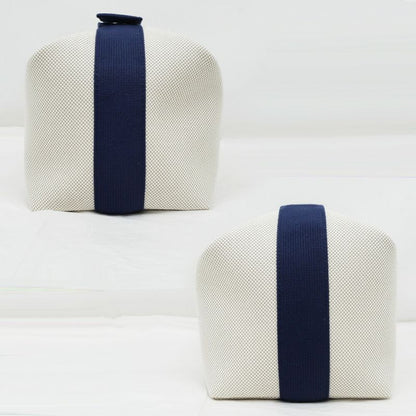 Hermes Brid-a-brac GM Gabriel Gripere Bleu Nattier Toile Ash Silver Pouch