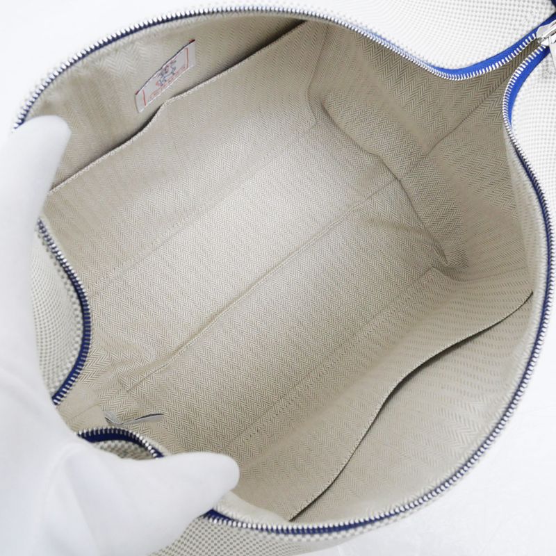 Hermes Brid-a-brac GM Gabriel Gripere Bleu Nattier Toile Ash Silver Pouch