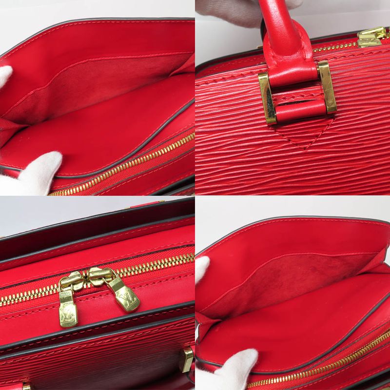 Louis Vuitton Pont Neuf Epi Castilian Red Handbag Gold