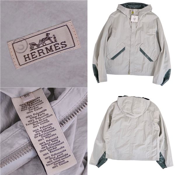 Hermes Jacket with Hood Nylon Zip
