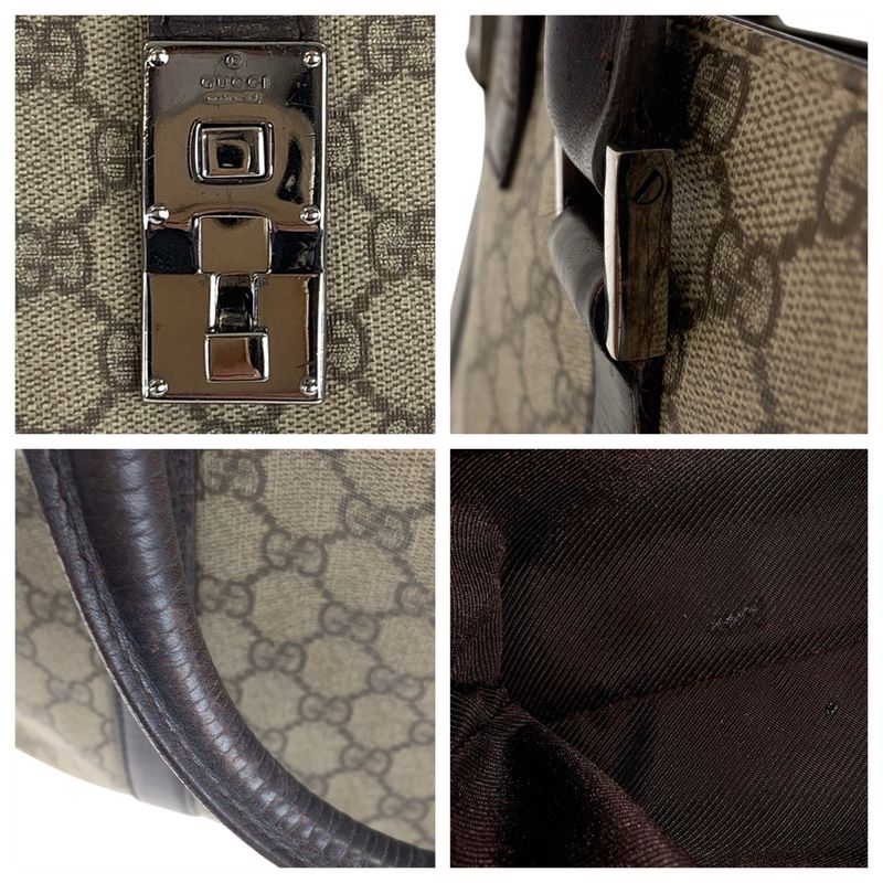 Gucci GG Supreme Canvas Leather Business Bag Handbag
