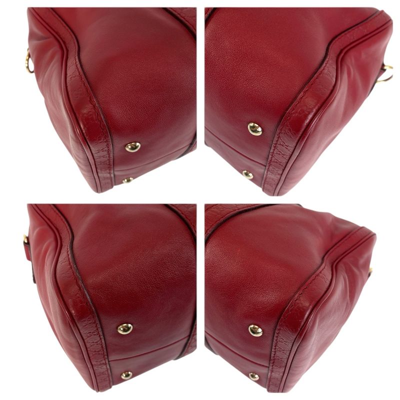 Gucci Micro Guccissima Red Gold Leather Mini Boston Bag 2-Way