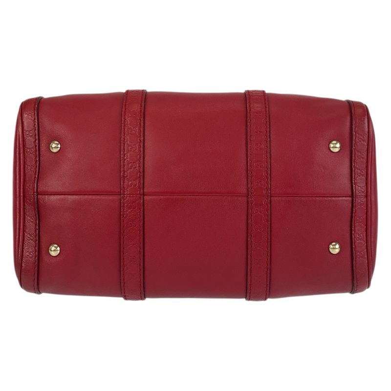 Gucci Micro Guccissima Red Gold Leather Mini Boston Bag 2-Way