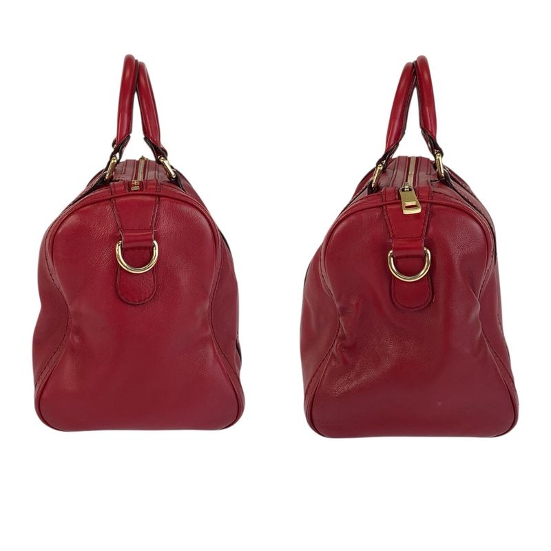 Gucci Micro Guccissima Red Gold Leather Mini Boston Bag 2-Way