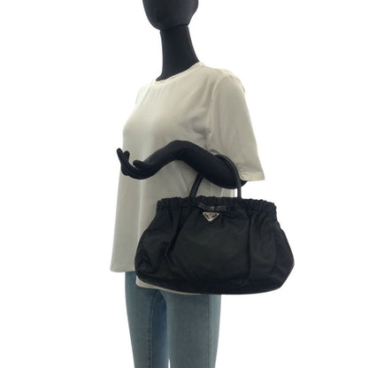 Prada Tessuto Black Nylon Leather Tote
