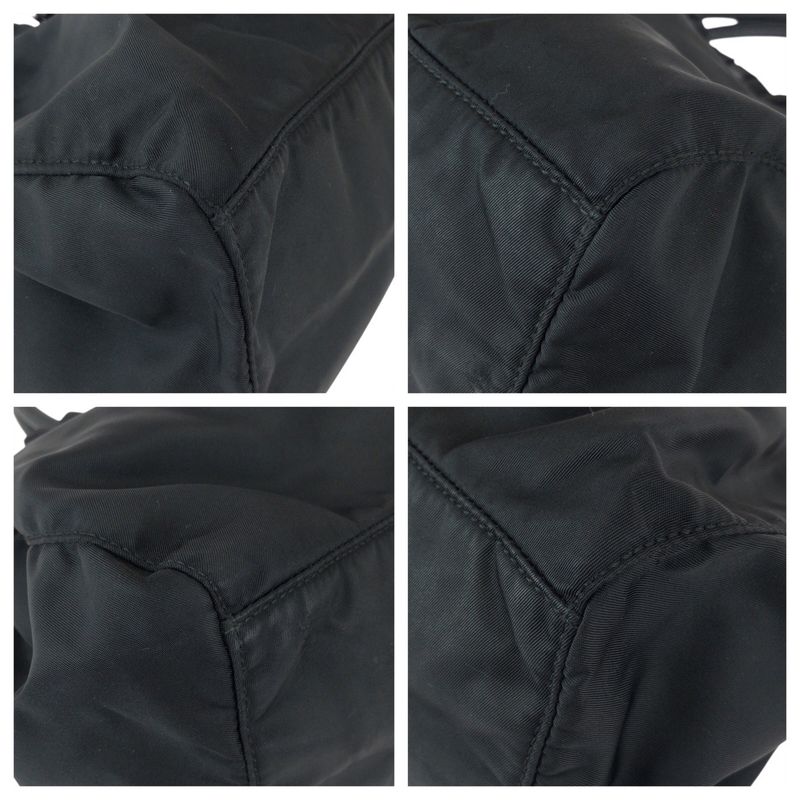 Prada Tessuto Black Nylon Leather Tote