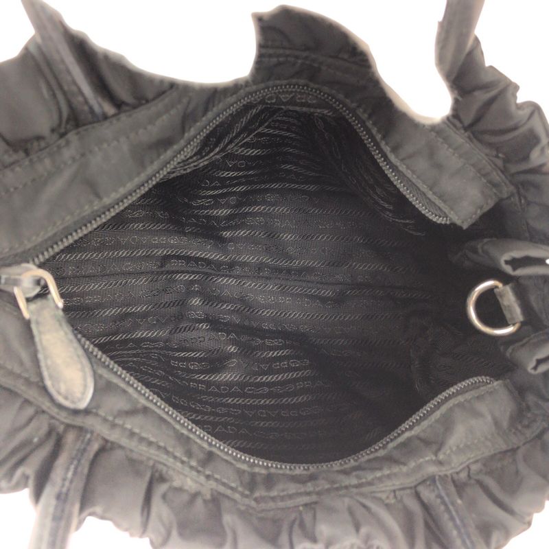 Prada Tessuto Black Nylon Leather Tote