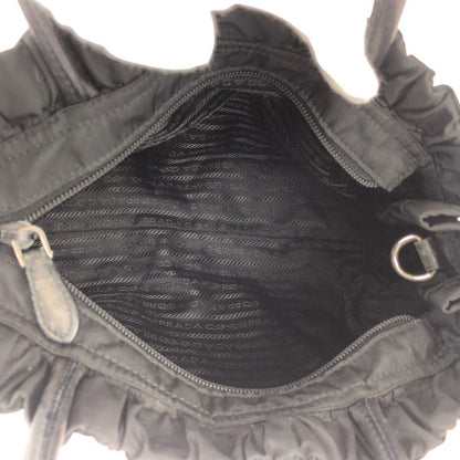 Prada Tessuto Black Nylon Leather Tote