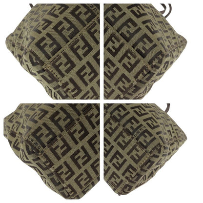 Fendi Vintage Zucchino Beige Brown Canvas Leather Mini Tote