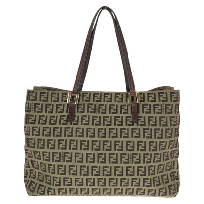 Fendi Vintage Zucchino Beige Brown Canvas Leather Mini Tote