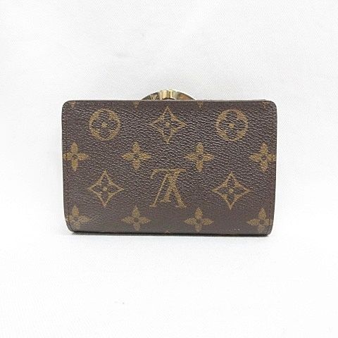 Louis Vuitton Monogram Porte Monnaie Billets Viennois Wallet Bifold Clasp Brown Brown, Tea,