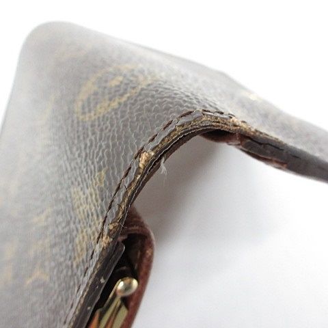Louis Vuitton Monogram Porte Monnaie Billets Viennois Wallet Bifold Clasp Brown Brown, Tea,
