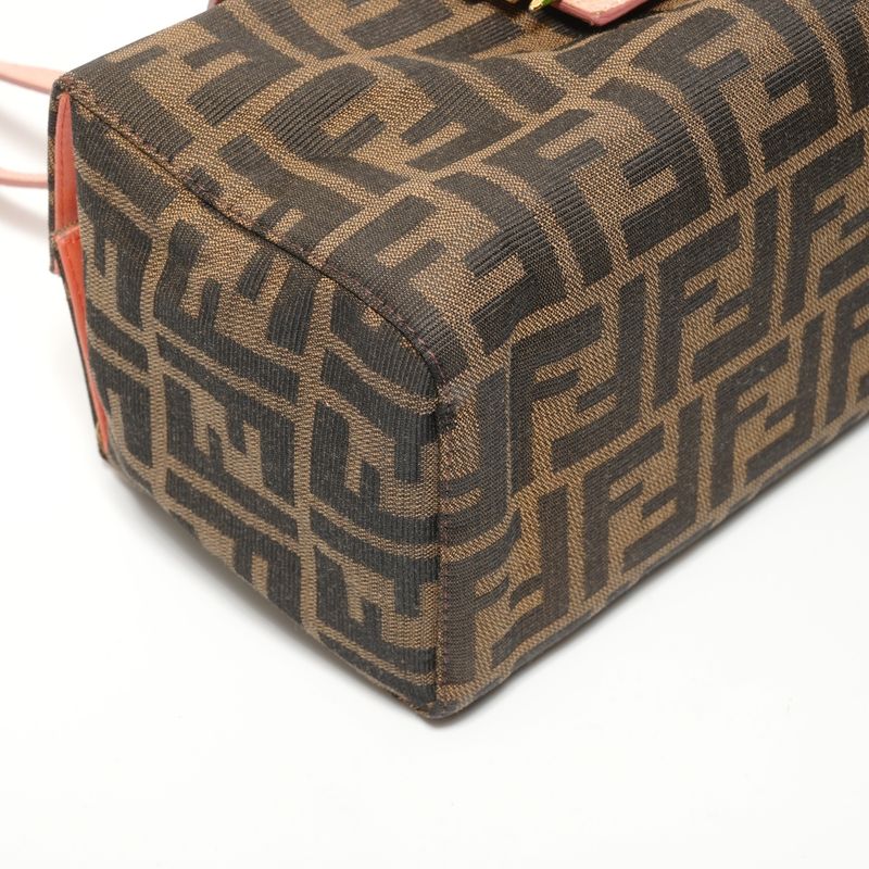 Fendi Handbag Zucca Canvas Flower Motif