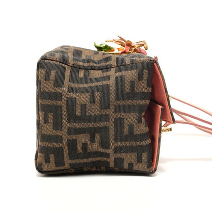 Fendi Handbag Zucca Canvas Flower Motif